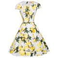 Belle Poque 1950 Retro Vintage Cap Sleeve A-Line Floral Flare Party Dress BP000239-2
